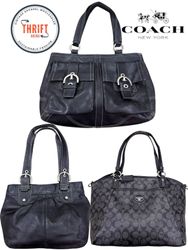 Premium Schwarze Leder Soho Stil Coach Taschen LX3..