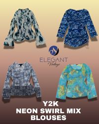 Y2K Neon Swirl Mix Blouses - EV1305