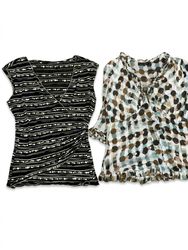 (FV-1110) Boho Y2K Mixed Print Tops Bundle | Retro..