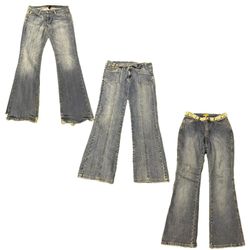 Y2K Edgy Girl Denim Flare Jeans RE-2997