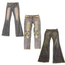 Y2K Unique Embellished Flare Jeans RW-1758