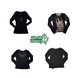 Y2K Black Rave Full sleeve Tops  (MH-013)