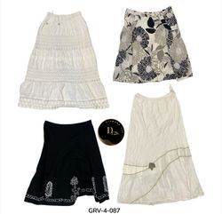 Vintage black  white Y2K Cotton Skirt – Casual Aes..