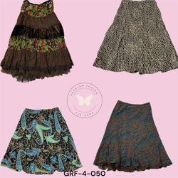 Floral Printed Poly Skirt – High Waist A-Line Summ..