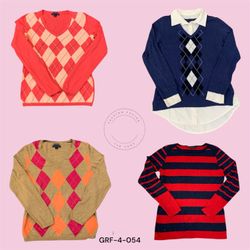 Tommy Hilfiger Women’s V-Neck Knit Sweater – Red (..