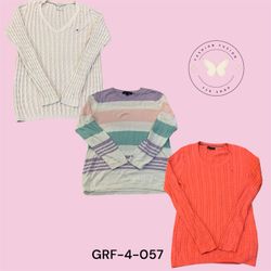 Tommy Hilfiger Women’s Striped V-Neck Sweater – So..