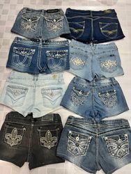 R588 Upcycled Ladies Embellished Sexy Hot Shorts