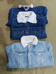 Branded Denim Sherpa Jacket