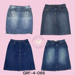 Dark Wash Denim Midi Skirt with Front Slit – Trend..