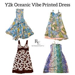 Y2K Oceanic Vibe Maxi Dress RE-3000