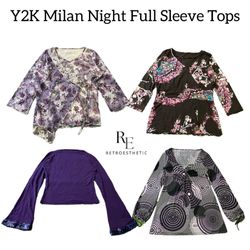 Y2K Milan Night Full Sleeve Printed Tops RE-3002