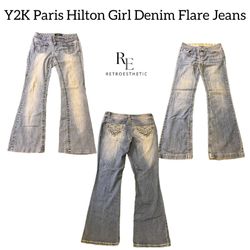 Y2K Paris Hilton Girl Denim Flare Jeans RE-3005