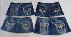 CR7326 Upcycled Y2K Mini Denim Skirts