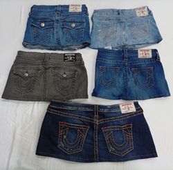 CR7328 Upcycled True Religion Mini Denim Skirts