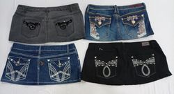 CR7331 Upcycled Y2K Mini Denim Skirts