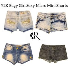 Y2K Edgy Girl Denim Sexy Mini Shorts RW-1760