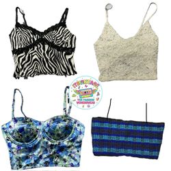 Vintage Y2K Corset & Crop Top Bundle – 10pcs Lace,..