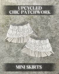 Upcycled Chic Patchwork Mini Skirts