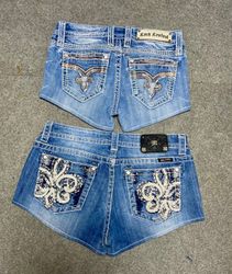 Miss Me True Religion Rock Revival Shorts