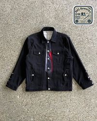 Upcycled Tie Denim Jacket