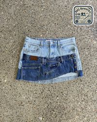 Upcycled Levi's Denim Belted Mini Skirt