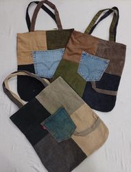 CR7358 Upcycled Levi’s Bags with Pockets