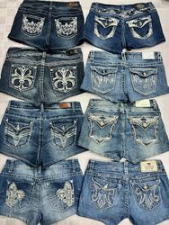 R100 Upcycled Ladies Y2k Embellished Sexy Hot Shor..