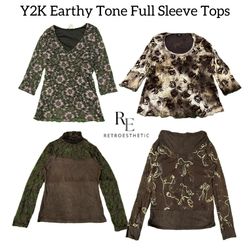 Y2K Earthy Tone Full Sleeve Tops RE-3021