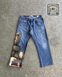 Upcycled Tapestry Panel Denim Jeans