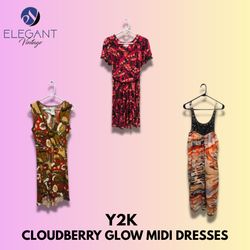Y2K Cloudberry Glow Midi Dresses - EV1339