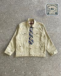 Upcycled Tie Denim Jacket