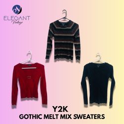 Y2K Gothic Melt Mix Sweaters - EV1254