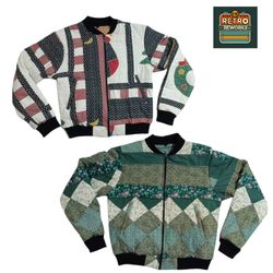 Upcycled Patchwork Quilt Bomber Jacket