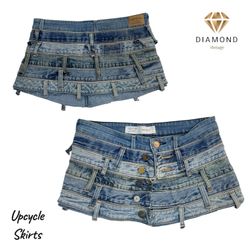 Upcycle Mini Belted Skirt  (DV -04)