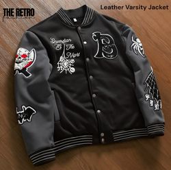 Veste universitaire en cuir-0074