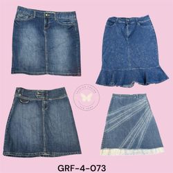 Timeless High-Waist Denim Midi Skirt (GRF-4-073)