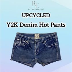 Upcycled Y2K Denim Micro Mini Shorts