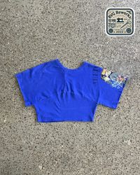 Upcycled Graphic Assymetrical Crop Top