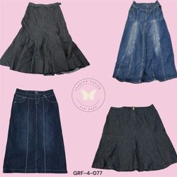 Classic Blue Denim Maxi Skirt – Everyday Wear (GRF..