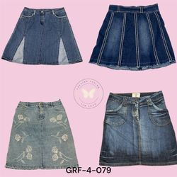 Classic Washed Denim Midi Skirt for Women (GRF-4-0..