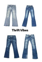 TH0002 Y2K Aesthetic Flare Denim – Trendy 90s Insp..
