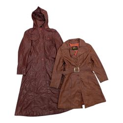 Y2K Leather Tranch Coat