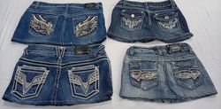 CR7386 Upcycled Y2K Mini Denim Skirts