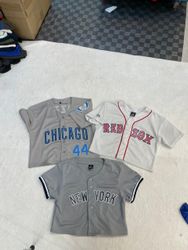 Upcycled Baseball Jersey Crop Tops