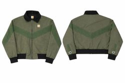 CR1486 Upcycled cropped workwear jacket