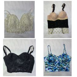 Y2K Romantic & Coquette Bustier Mix - Floral Satin..