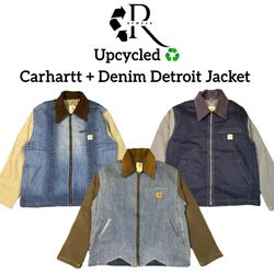 Upcycled Carhartt + Denim Detroit Jacket..