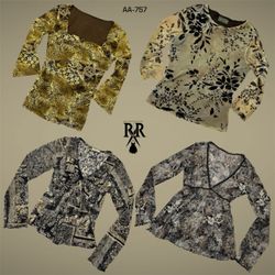 Y2K Earthy Grunge Mesh Mix Full Sleeve Tops (AA-75..