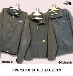 Columbia, TNF and Timberland Shell jackets