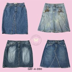 Classic Blue Denim Midi Skirt – High Waist Everyda..